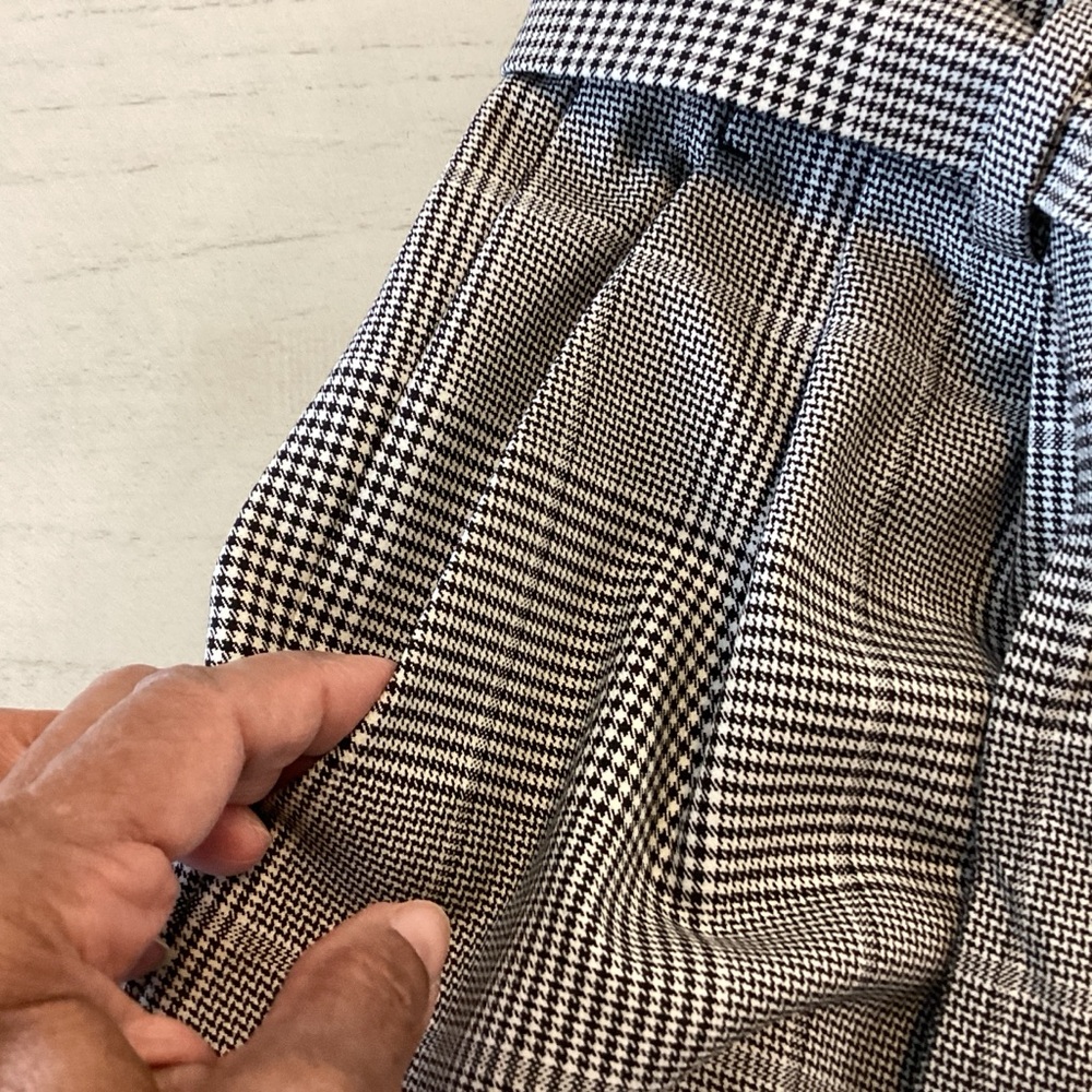 J. Crew Black White Houndstooth High-Waisted Wide-Leg Cropped Pants 6 EUC $109 - Picture 11 of 12